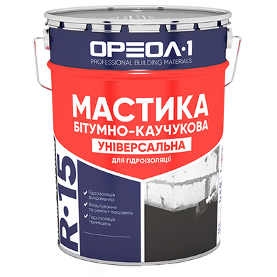 Гидроизоляционная битумно-каучуковая мастика «Универсальная» Ореол-1 25 кг