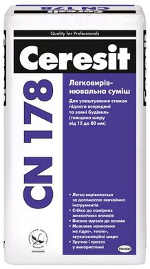 Легковирівнювальна суміш для підлоги Ceresit CN 178 25 кг