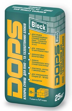 Клейова суміш для блоків Поліпласт DOPS Block 25 кг